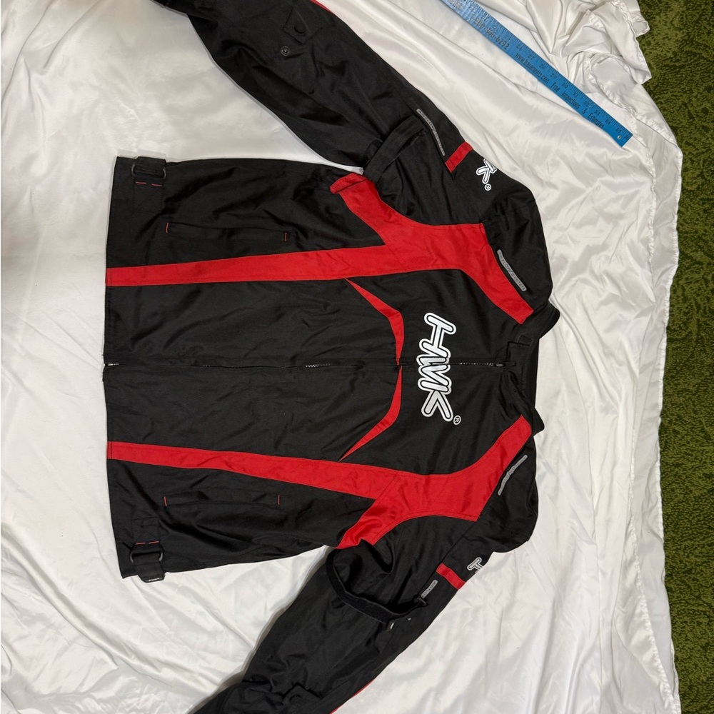 Men’s Motorcycle jacket padded armored Size XL waterproof brand new red HWK